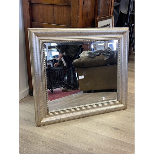 1199 - Modern silvered finish framed wall mirror, approx 69cm x 80cm