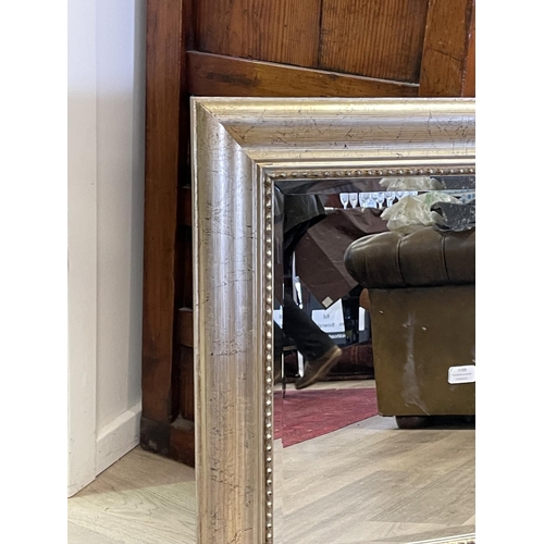 1199 - Modern silvered finish framed wall mirror, approx 69cm x 80cm