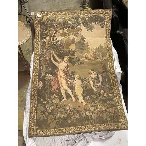 1211 - French style wall tapestry, approx 138cm x 90cm