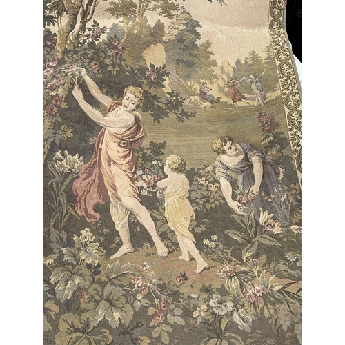 1211 - French style wall tapestry, approx 138cm x 90cm