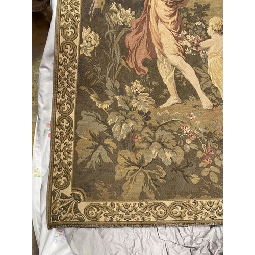 1211 - French style wall tapestry, approx 138cm x 90cm