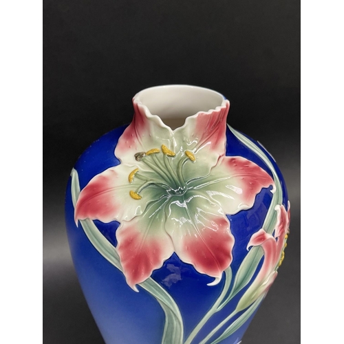 13 - Decorative Franz Art Nouveau style vase, approx 32cm H