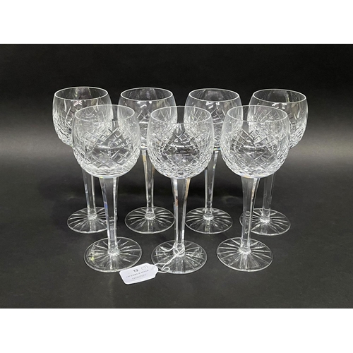 19 - Seven cut crystal wines, approx 19cm H (7)