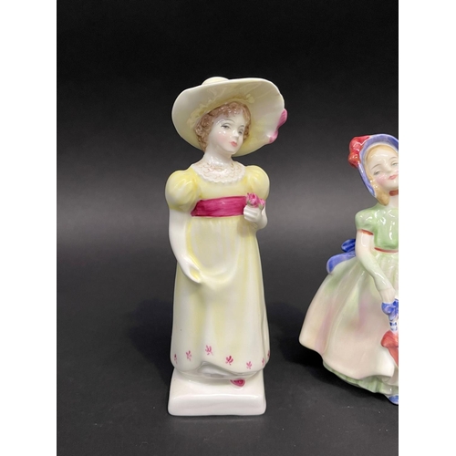 25 - Two Royal Doulton figures Babie HN 1679 and Lori HN2801, approx 15cm and smaller (2)