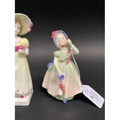 25 - Two Royal Doulton figures Babie HN 1679 and Lori HN2801, approx 15cm and smaller (2)