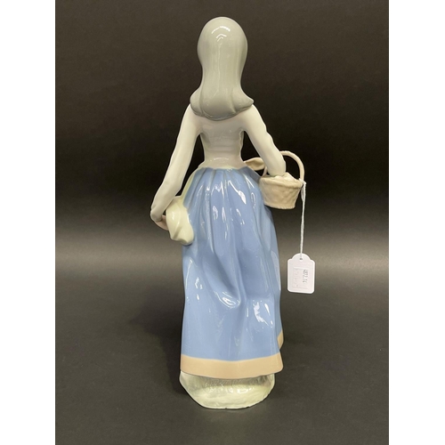 31 - Rex porcelain peasant girl figure, approx 36cm H