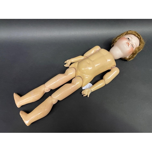 36 - SFBJ Paris jointed bisque head doll of open mouth and sleeping eye, approx 60cm H