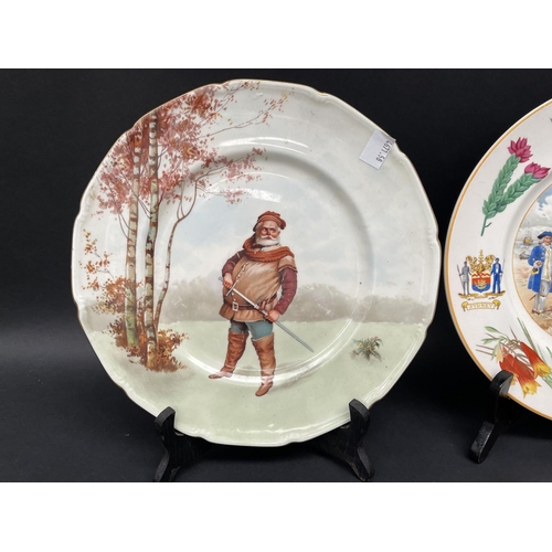 87 - Antique 19th century Copeland bowl, Royal Doulton cabinet plates bowl and dish, approx 27cm Dia and ... 