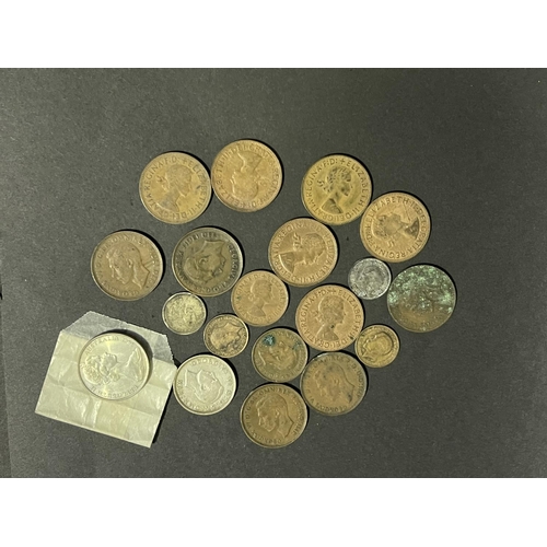 140 - Assortment of pennies and a 1966 50c piece etc