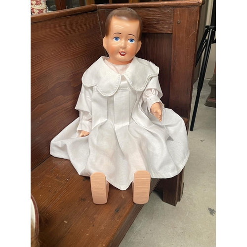 143 - Antique walking doll, Harry H. Coleman, Wood toy Co. Manhattan Toy co, 1917-1921, approx 70cm H