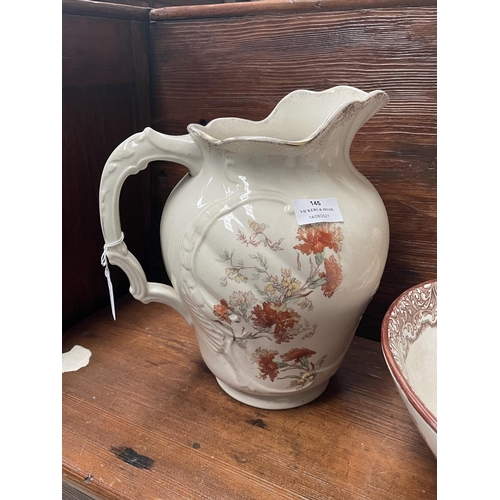 145 - Vintage Jug a Doulton Burslem bowl along with some English dolls, approx 28cm H and smaller