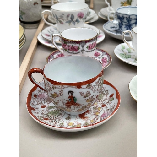 155 - Assortment of antique and vintage cups and saucers some with plates to include Meissen