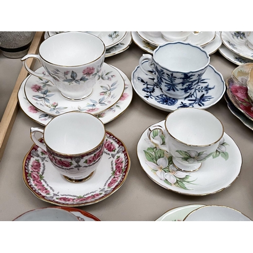 155 - Assortment of antique and vintage cups and saucers some with plates to include Meissen