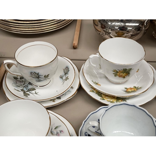 155 - Assortment of antique and vintage cups and saucers some with plates to include Meissen