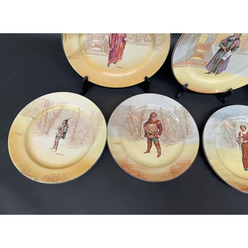 158 - Seven Royal Doulton cabinet plates, Rosalind, Anne Page, Falstaff, Portia, Orlando, Katherine and Sh... 