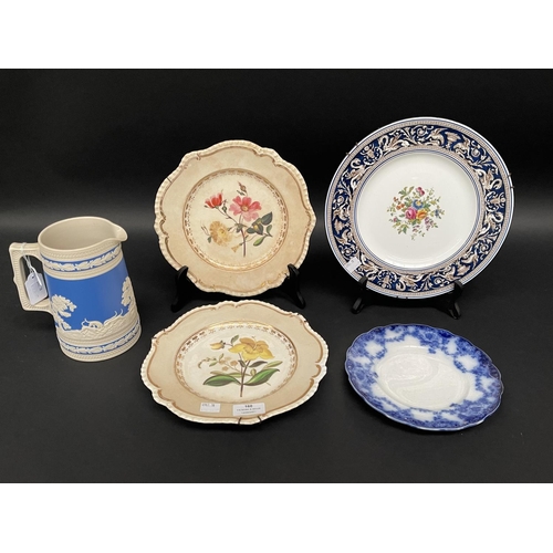 160 - Selection of antique and later plates including a Copeland Spode jug, approx 18cm H and smaller