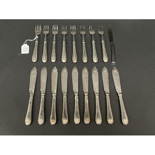 162 - Part silver plate fish knives and forks