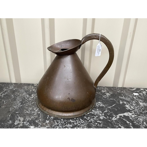 164 - Antique haystack copper jug, approx 29cm H