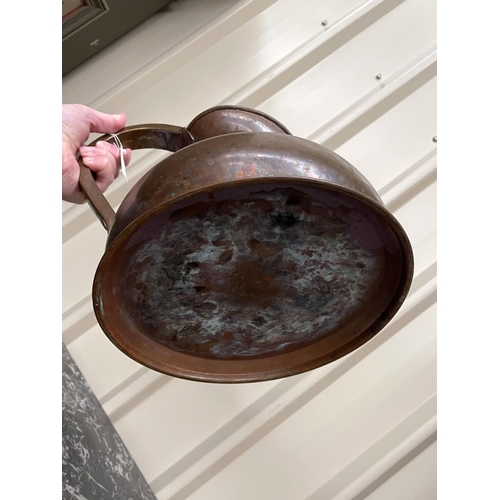 164 - Antique haystack copper jug, approx 29cm H