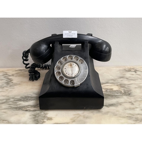 167 - Vintage black Bakelite telephone