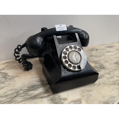 167 - Vintage black Bakelite telephone