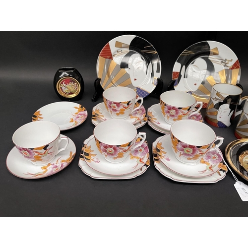 168 - Assortment of vintage and modern Japanese porcelain etc, to include mugs and tea set etc