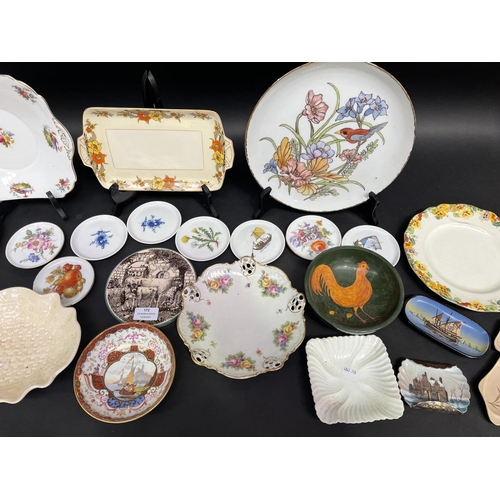 172 - Antique and vintage plates, dishes etc, approx 18cm Dia and smaller