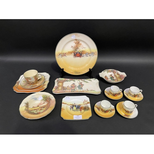 179 - Royal Doulton Under The Greenwood Tree dish and sandwich plate, approx 28cm W and smaller, Royal Dou... 