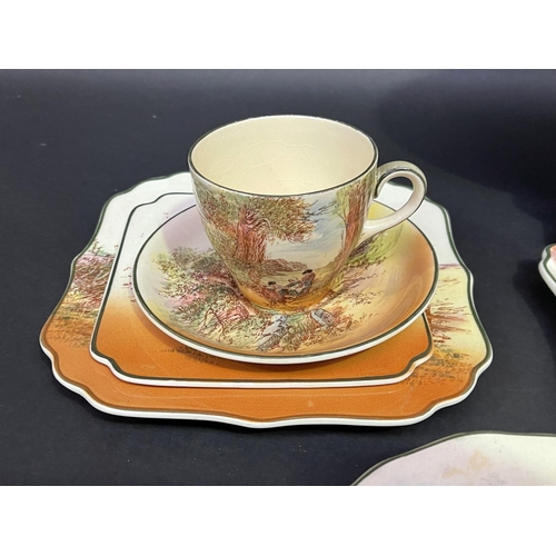 179 - Royal Doulton Under The Greenwood Tree dish and sandwich plate, approx 28cm W and smaller, Royal Dou... 