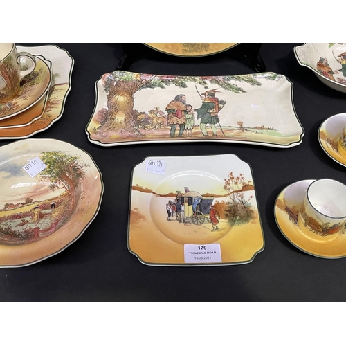 179 - Royal Doulton Under The Greenwood Tree dish and sandwich plate, approx 28cm W and smaller, Royal Dou... 