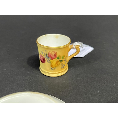 192 - Royal Worcester blush ivory miniature mug and pin dish, approx 4cm H (2)