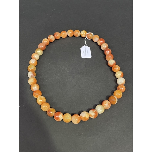 194 - Strand of agate ball beads