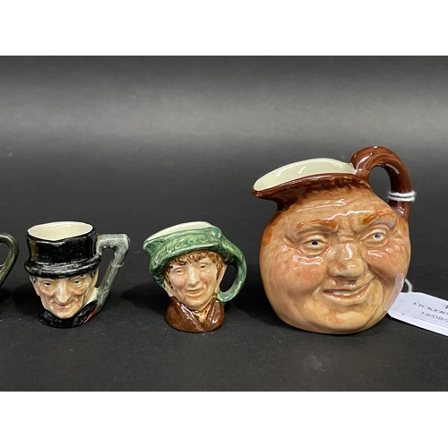 195 - Selection of Royal Doulton miniature Toby jugs, approx 6cm and smaller (6)