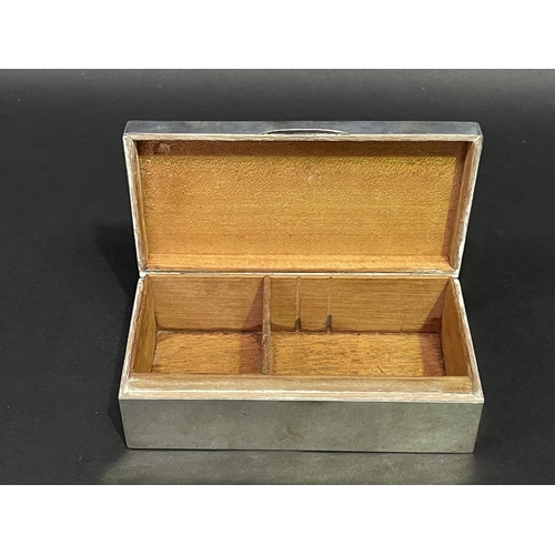 199 - Sterling Silver cigar box, marked C & G, HHH, inscription and dated 1999 to top, approx 6cm H x 18cm... 