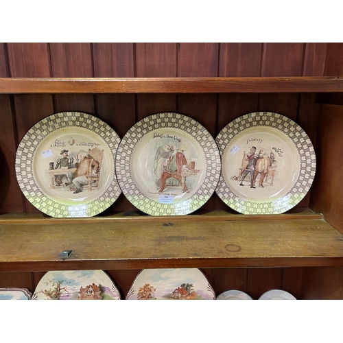 206 - Three Royal Doulton Falstaff Series cabinet plates, approx 27cm Dia (3)