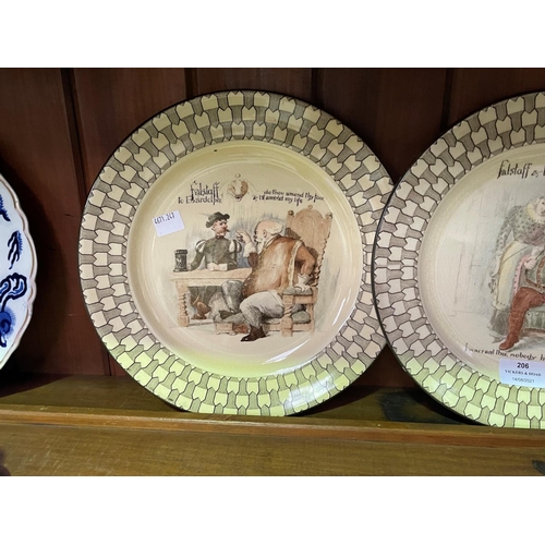 206 - Three Royal Doulton Falstaff Series cabinet plates, approx 27cm Dia (3)