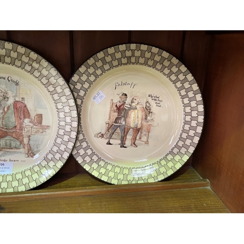 206 - Three Royal Doulton Falstaff Series cabinet plates, approx 27cm Dia (3)