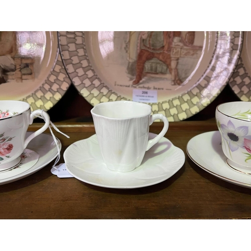 207 - Three Shelley cups and saucers, Anemone, Bridesmaid and dainty (3)