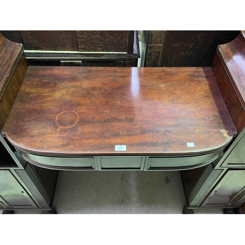 227 - Antique Regency mahogany pedestal sideboard, approx 110cm H x 153cm W x 48cm D