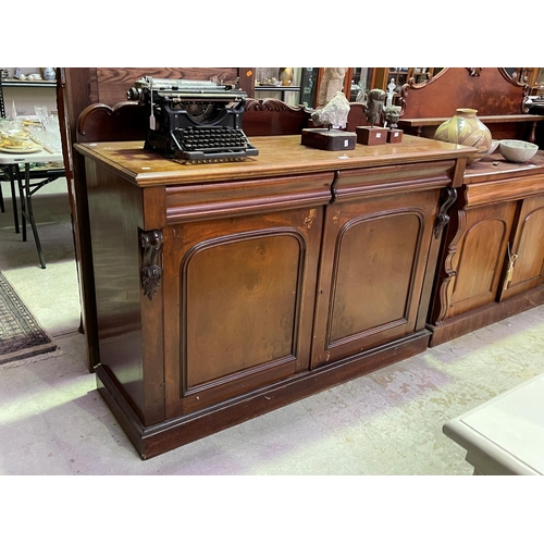 260 - Antique Australian cedar bookcase base, with later added shaped backboard, approx 120cm H x 156cm W ... 