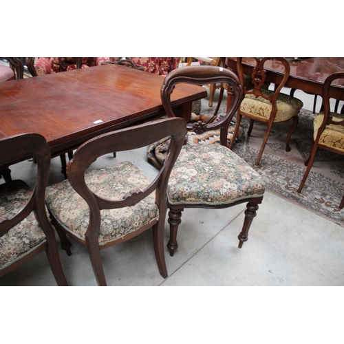 468 - Set of six antique Victorian mahogany balloon back dining chairs