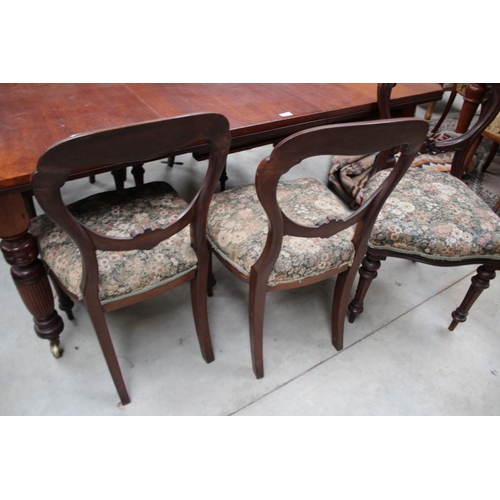 468 - Set of six antique Victorian mahogany balloon back dining chairs