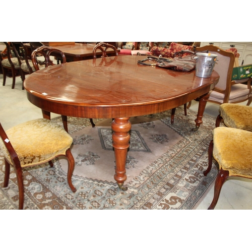 471 - RETURNED 2/5/24 -Antique Victorian mahogany turned leg extension dining table, with one extra leaf, ... 
