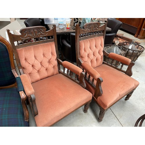 499 - Pair of antique Art Nouveau design arm chairs (2)