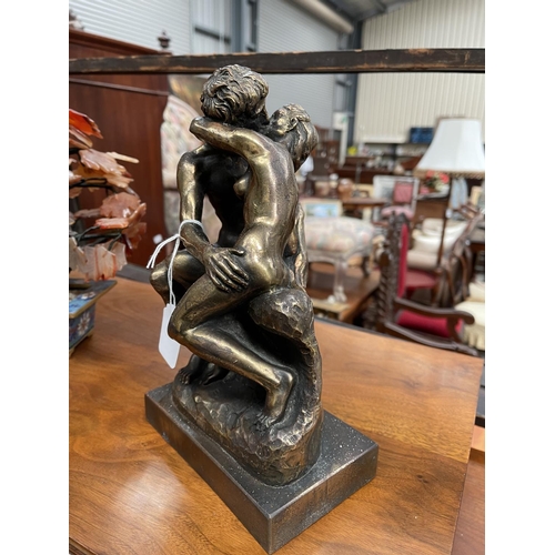 5 - Decorative bronzed figure of The Kiss, approx 26cm H