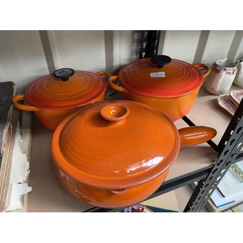 59 - French cookware, two marked Le Creuset, France (3)