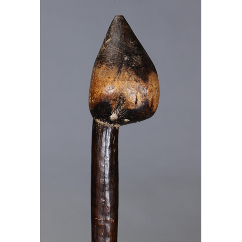 1009 - FINE EARLY BULBOUS HEADED CLUB, DARLING RIVER REGION, NEW SOUTH WALES, Carved and engraved hardwood ... 