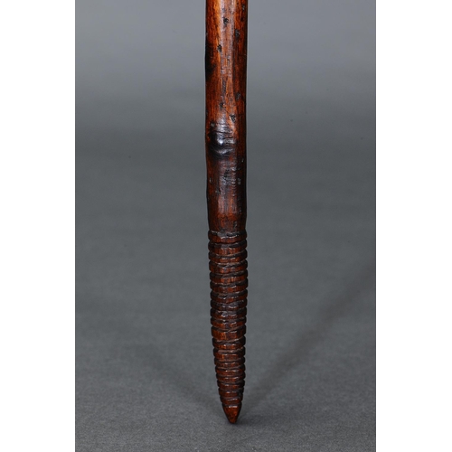 1017 - FINE EARLY INCISED BULBOUS CLUB, VICTORIA, Carved and engraved hardwood (no custom stand) This is an... 