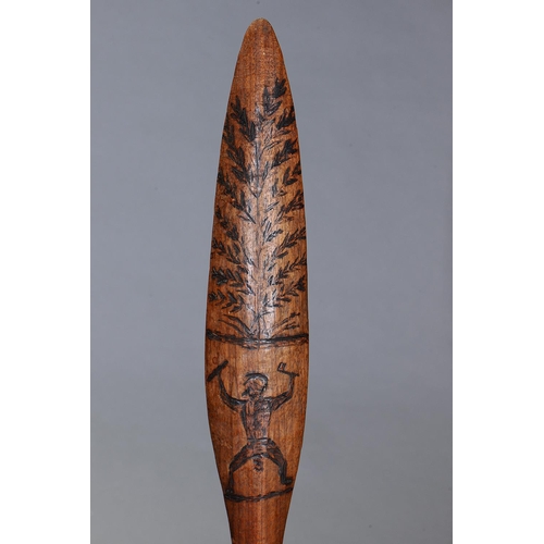 1036 - IMPORTANT INCISED CLUB, LAKE CONDAH ABORIGINAL MISSION, VICTORIA, Carved and engraved hardwood (with... 