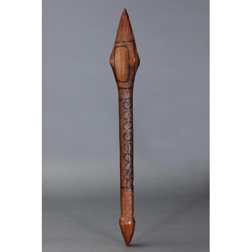 1037 - IMPORTANT BULBOUS CLUB, LAKE CONDAH ABORIGINAL MISSION, VICTORIA, Carved and engraved hardwood (with... 